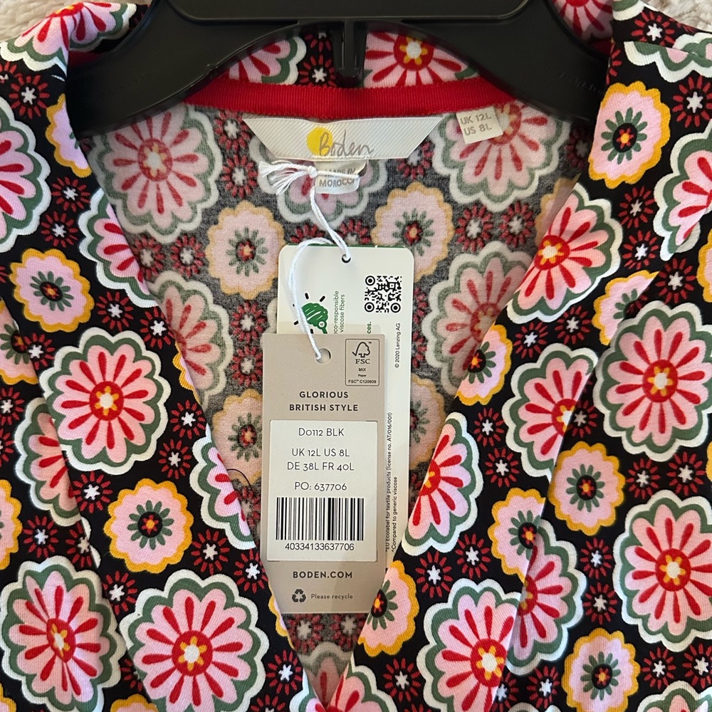Boden opulent daisy faux wrap dress size 8L NWT - Picture 4 of 6